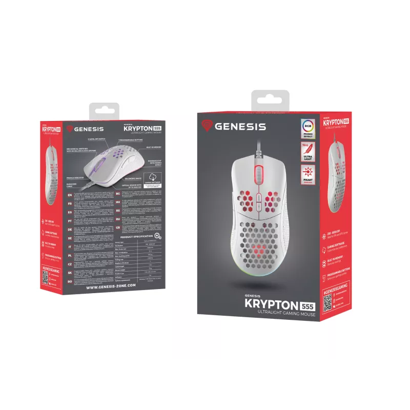 GENESIS Krypton 555 pelė Žaidimų Dešiniarankiams USB Type-A Optinė 8000 DPI