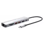 Manhattan USB-C dokas / šakotuvas su kortelių skaitytuvu, prievadai (x5): Ethernet, HDMI, USB-A (x2) ir USB-C, su Power Delivery (PD) iki 100 W – reikalingas išorinis USB-C įkroviklis (nepridedamas). Maitinamas per USB (nereikia išorinio maitinimo šaltinio), kai PD nenaudojamas