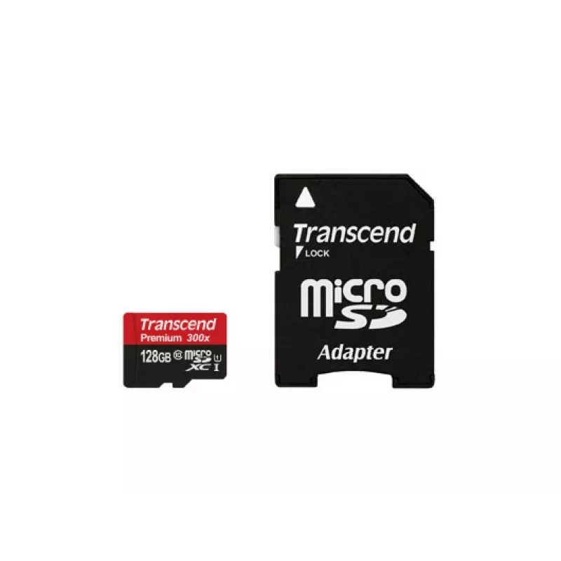 TRANSCEND 128GB Micro SDHC Class 10 UHS-1 su adapteriu