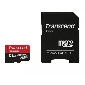 TRANSCEND 128GB Micro SDHC Class 10 UHS-1 su adapteriu