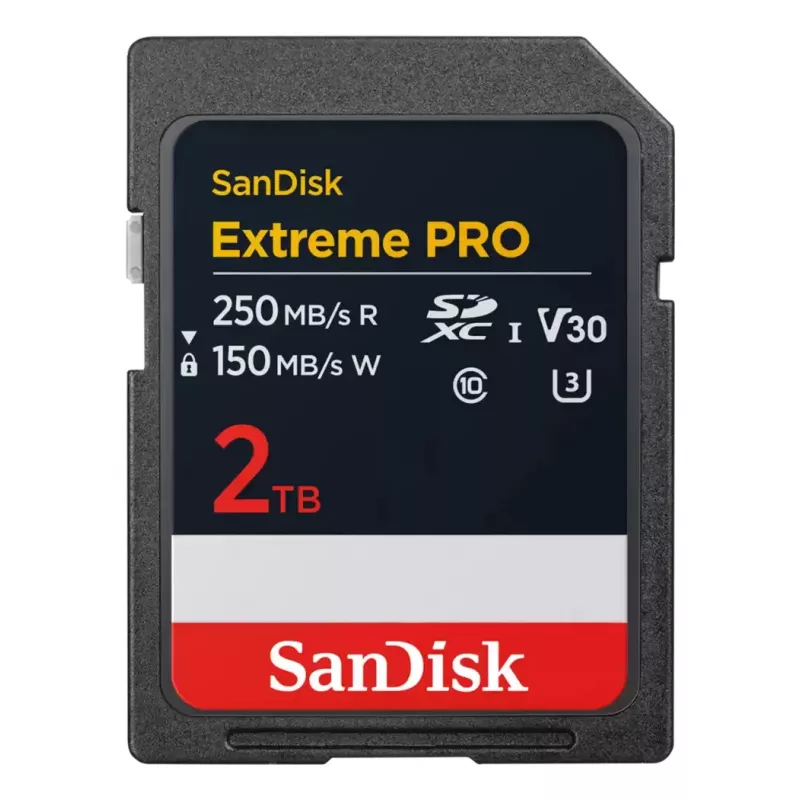 WESTERN DIGITAL Extreme PRO 2TB SDXC atminties kortelė 250 MB/s 140 MB/s UHS-I