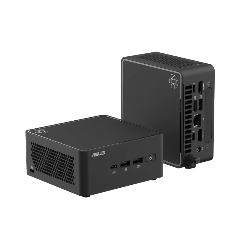 Mini PC barebone ASUS NUC 15 Pro RNUC15CRHU700002 — Intel Core Ultra 7 255H, DDR5 iki 96 GB, Intel Arc 140T, Wi‑Fi 7, 2x HDMI 2.1