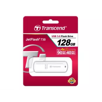 TRANSCEND Jetflash 730 - 128GB USB atmintukas - USB 3.0 - Baltas