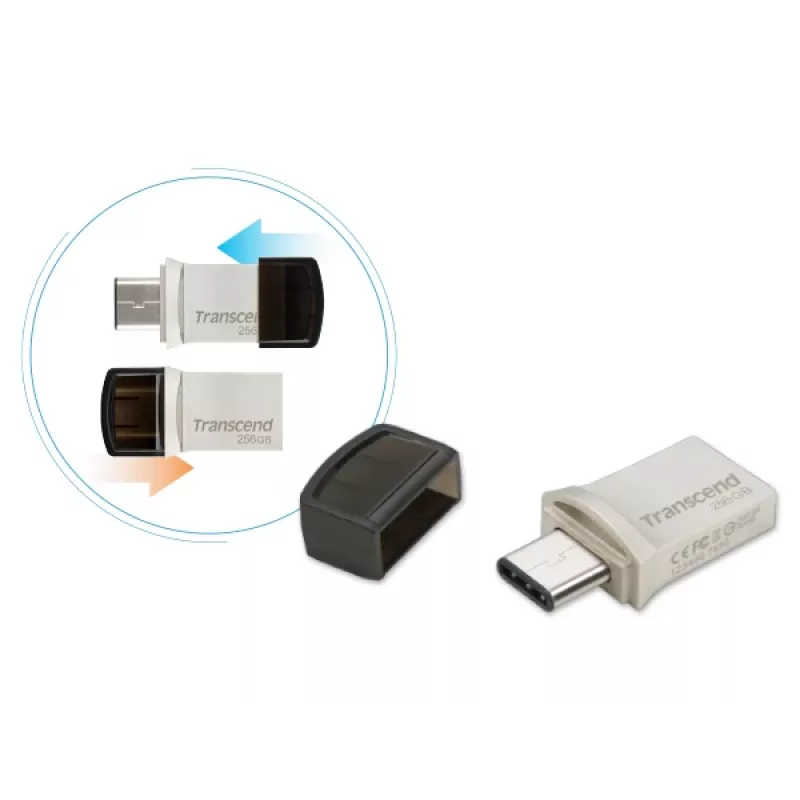 TRANSCEND Jetflash 890 - 256GB USB atmintinė - USB 3.1 / C tipo