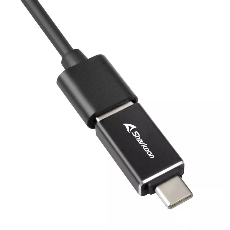 SHARKOON USB Hub - 3-port USB 3.2 Gen 1 Alu + Ethernet Black