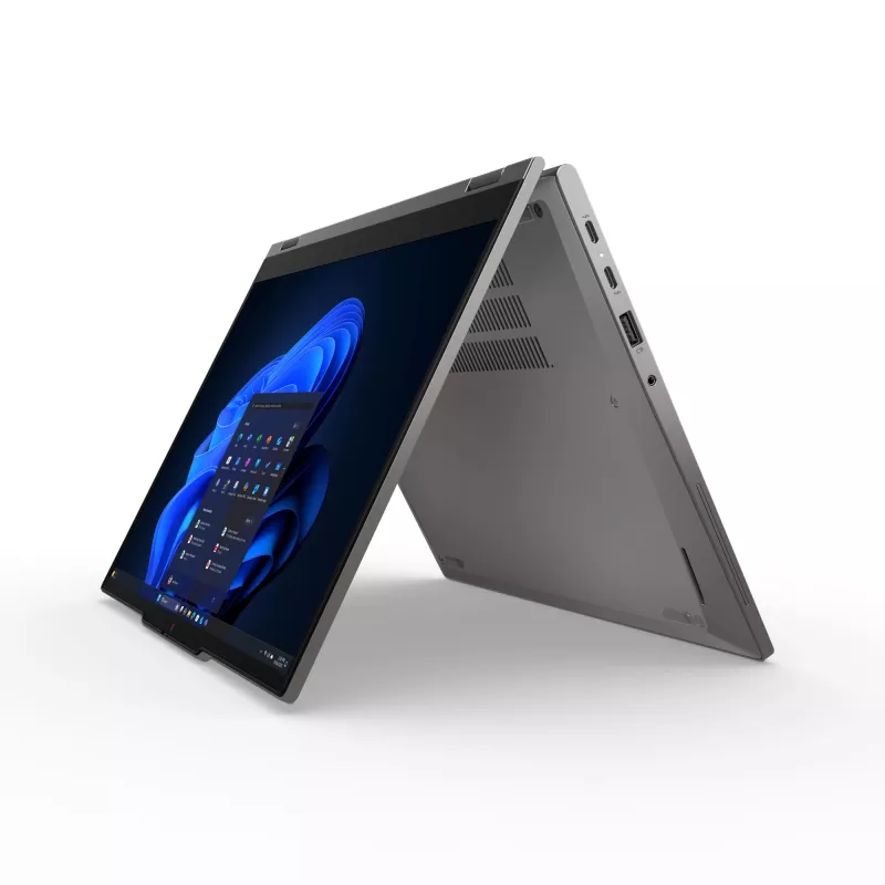 Hibridinis 2-in-1 Lenovo ThinkPad L13 Gen 6 — Intel Core Ultra 5 225U, 13,3 colio WUXGA liečiamasis ekranas, 16 GB LPDDR5x, 512 GB SSD, Windows 11 Pro, pilka