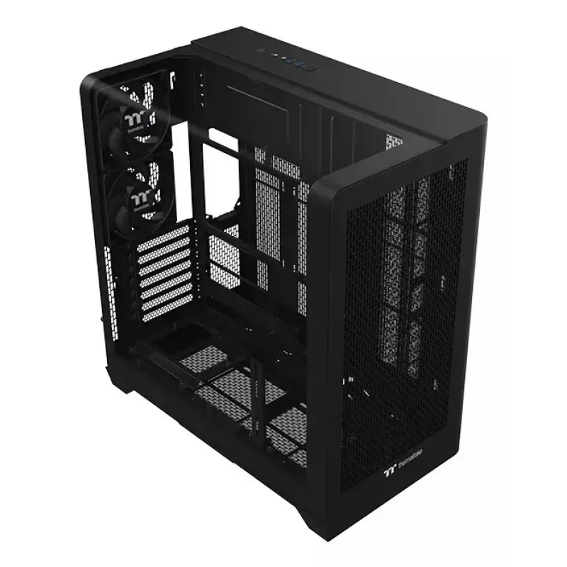 Kompiuterio korpusas Thermaltake View 390 Air Midi Tower — juodas, palaiko PS2 PSU, 3,5 col. HDD, 2,5 col. SSD, iki 200 mm priekinius ventiliatorius
