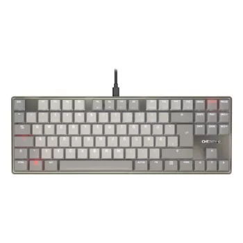 Mechaninė be skaičių klaviatūros klaviatūra Cherry KC 500 MX LP TKL — QWERTZ vokiečių, USB, 88 klavišai, pilka