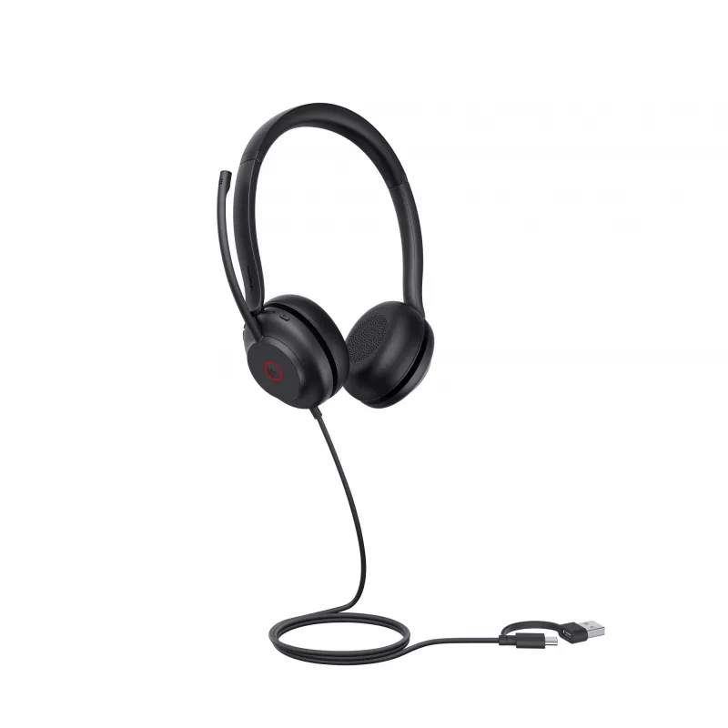 Yealink UH35 Dual UC USB-C/A ausinės, laidinės, 20 - 20000 Hz, skambučiams/muzikai, 139,5 g, ausinės, juodos