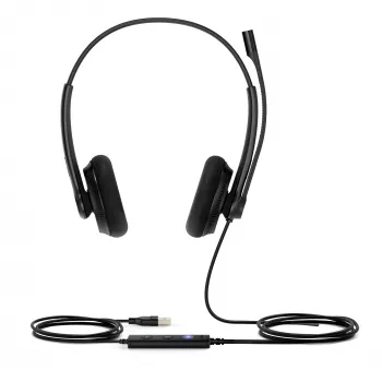Yealink UH34 Lite Dual Teams ausinės, laidinės, 20–20000 Hz, biuras/skambučių centras, 110 g, ant galvos, juodos