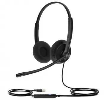 Yealink UH34 Lite Dual Teams ausinės, laidinės, 20–20000 Hz, biuras/skambučių centras, 110 g, ant galvos, juodos