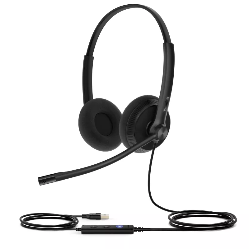 Yealink UH34 Lite Dual Teams ausinės, laidinės, 20–20000 Hz, biuras/skambučių centras, 110 g, ant galvos, juodos