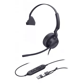 Yealink UH42 Mono Teams USB-C/A ausinės, laidinės, skambučiams/muzikai, 20–20000 Hz, 116 g, ausinės, juodos