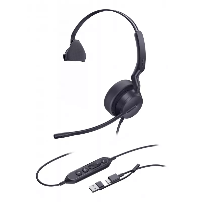 Yealink UH42 Mono Teams USB-C/A ausinės, laidinės, skambučiams/muzikai, 20–20000 Hz, 116 g, ausinės, juodos
