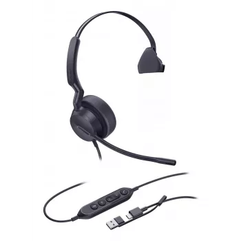 Yealink UH42 Mono UC USB-C/A ausinės, laidinės, skambučiams / muzikai, 20–20000 Hz, 116 g, galvos, juodos