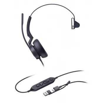 Yealink UH46 Mono Teams USB-C/A ausinės, laidinės, 20 - 20000 Hz, Biuras/Skambučių centras, 127 g, Ausinės, Juoda