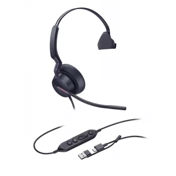 Yealink UH46 Mono Teams USB-C/A ausinės, laidinės, 20 - 20000 Hz, Biuras/Skambučių centras, 127 g, Ausinės, Juoda