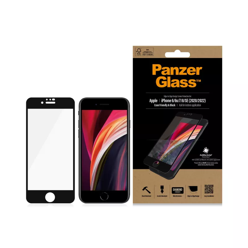 PanzerGlass ® ekrano apsauga iPhone 8 | 7 | 6s | 6 | SE (2020/2022) | nuo krašto iki krašto