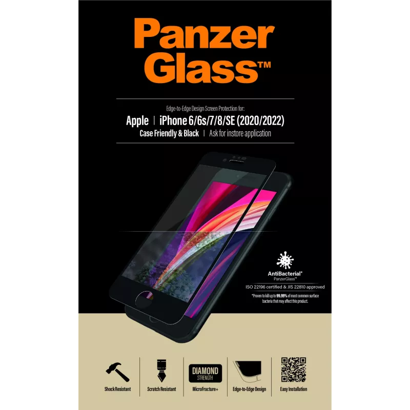 PanzerGlass ® ekrano apsauga iPhone 8 | 7 | 6s | 6 | SE (2020/2022) | nuo krašto iki krašto