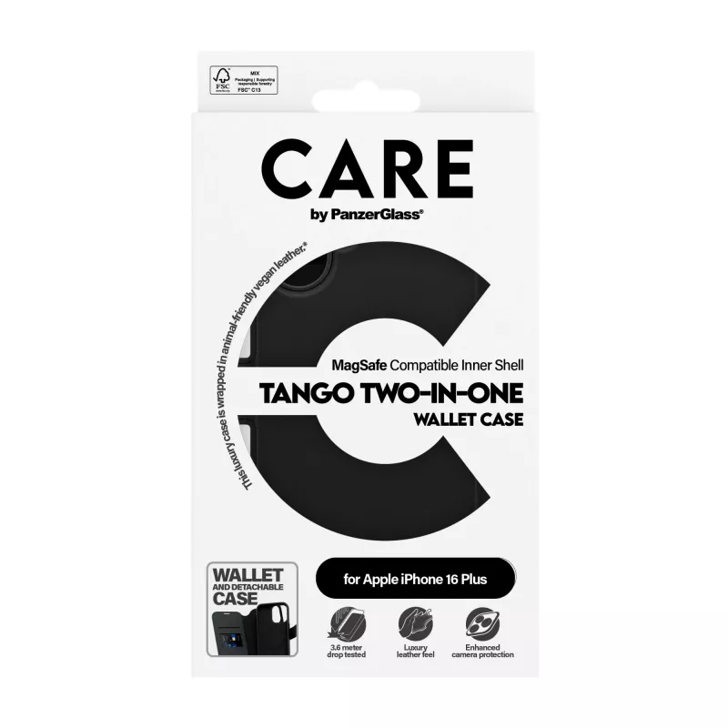 PanzerGlass CARE™ by ® Tango 2-in-1 Wallet Case su MagSafe iPhone 16 Plus