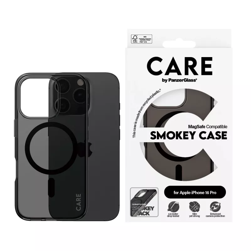 Cover PanzerGlass CARE by Flagship Case Urban Combat Smokey w. Juoda MagSafe iPhone '24 6.3 inch Pro