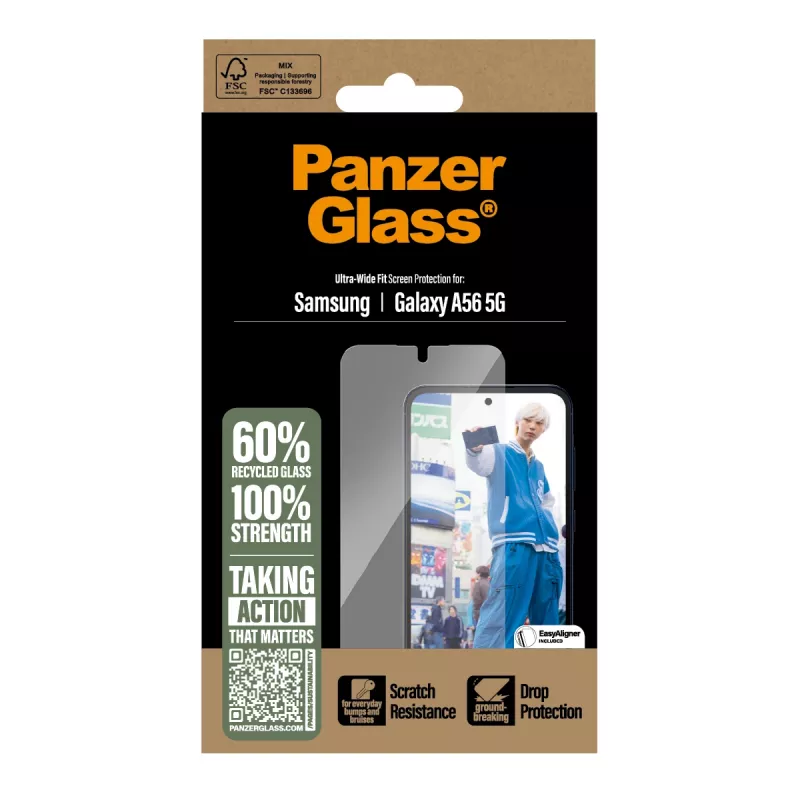 PanzerGlass ® ekrano apsauga Samsung Galaxy A56 5G | Ultra-Wide Fit su EasyAligner
