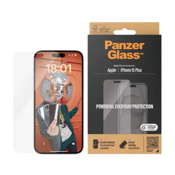 PanzerGlass ® Ekrano apsauga iPhone 15 Plus | Classic Fit
