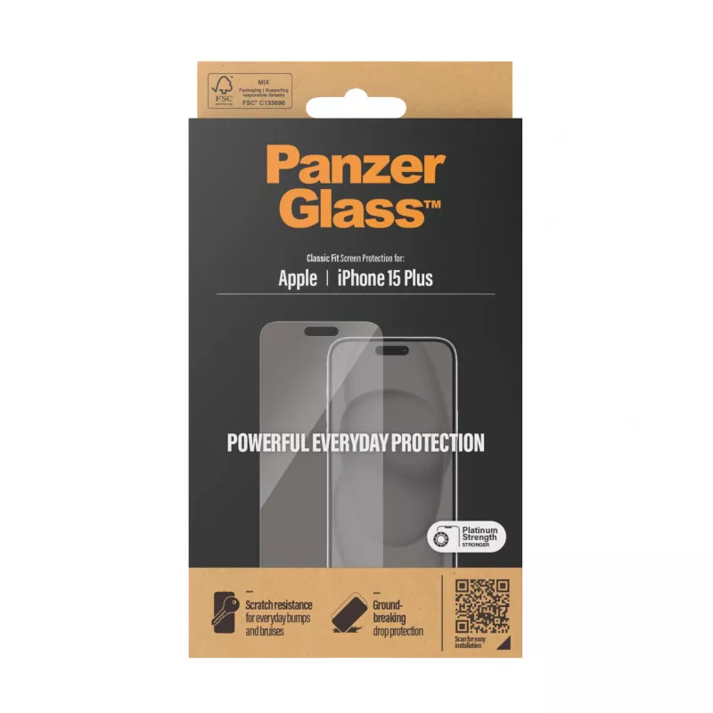 PanzerGlass ® Ekrano apsauga iPhone 15 Plus | Classic Fit