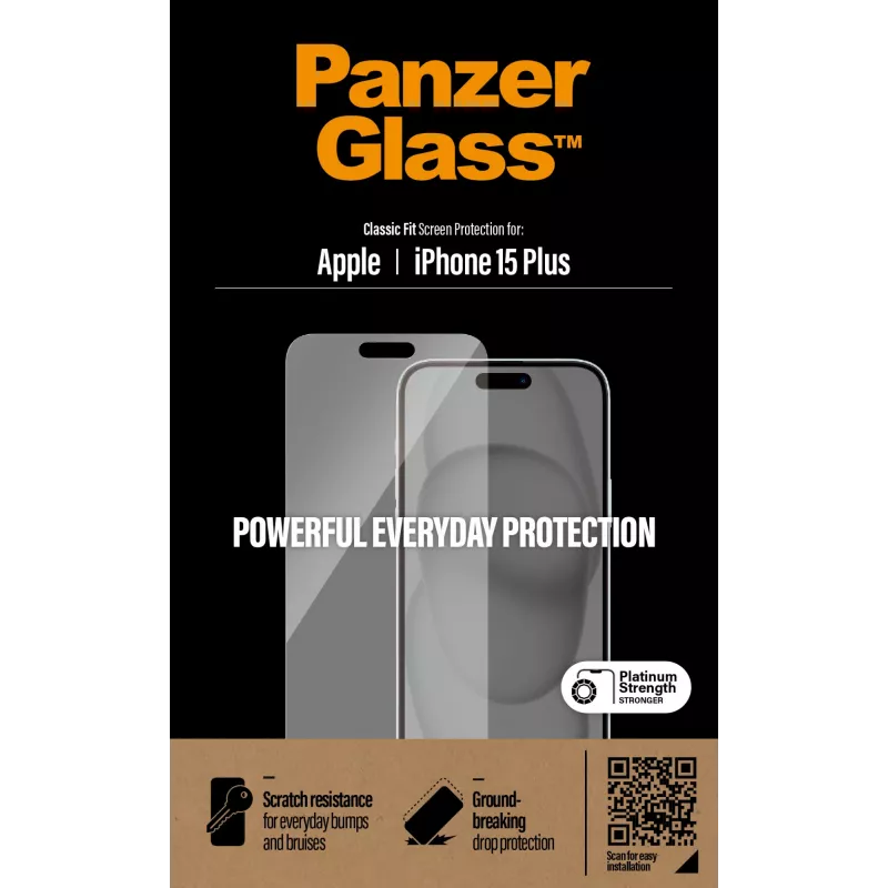 PanzerGlass ® Ekrano apsauga iPhone 15 Plus | Classic Fit