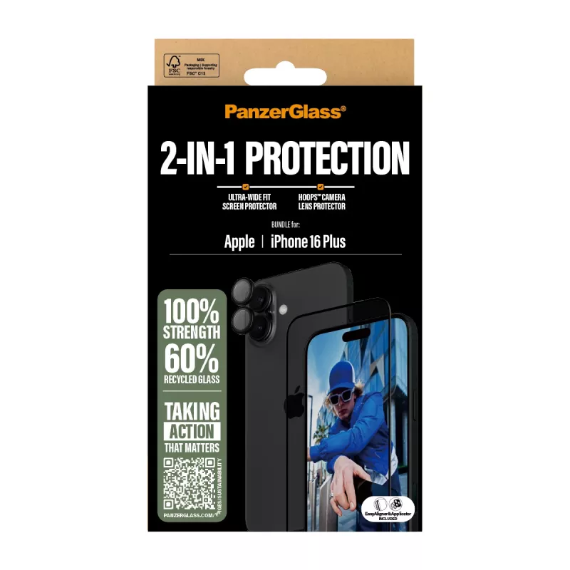 “PanzerGlass” 2-in-1 rinkinys, skirtas “iPhone '24” 6,7 colio B2863+1283