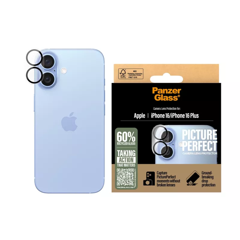 PanzerGlass® PicturePerfect kameros lęšių apsauga iPhone 16 | 16 Plus