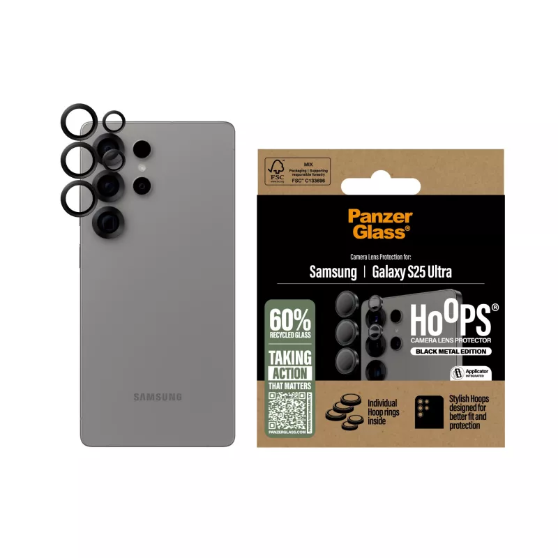 PanzerGlass ® Hoops® Kameros objektyvo apsauga Juoda Samsung Galaxy S25 Ultra