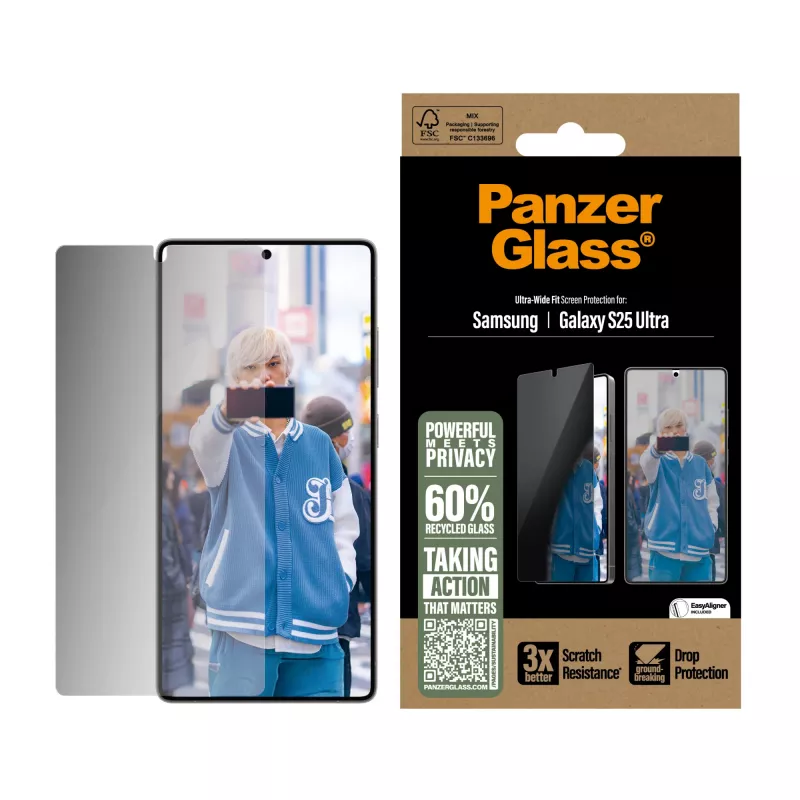PanzerGlass ® Privatumo ekrano apsauga Samsung Galaxy S25 Ultra | Itin platus pritaikymas