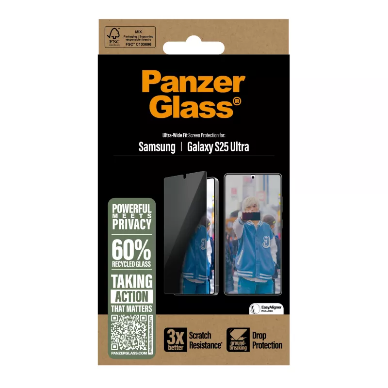 PanzerGlass ® Privatumo ekrano apsauga Samsung Galaxy S25 Ultra | Itin platus pritaikymas