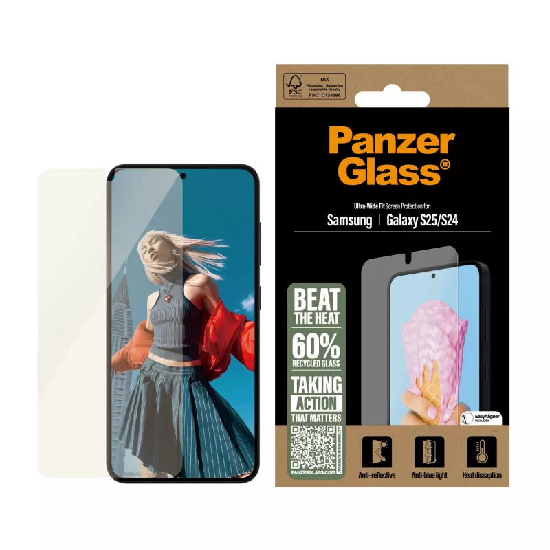 PanzerGlass ® „Viskas viename“ ekrano apsauga Samsung Galaxy S25 | S24 | Ultra Wide Fit