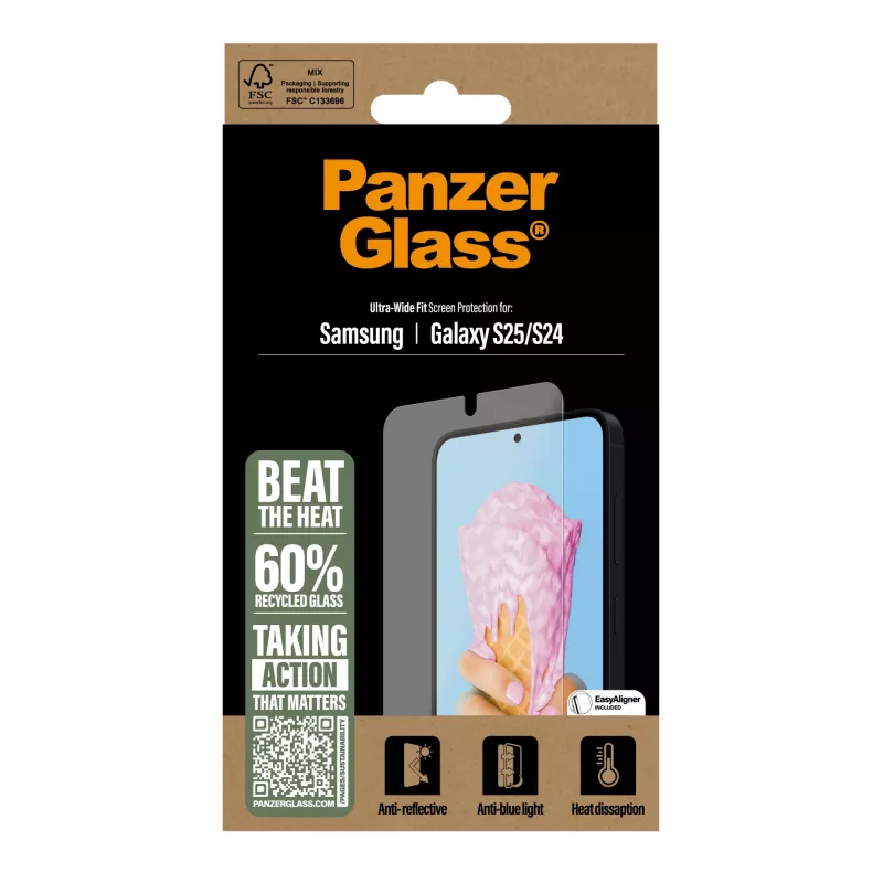 PanzerGlass ® „Viskas viename“ ekrano apsauga Samsung Galaxy S25 | S24 | Ultra Wide Fit