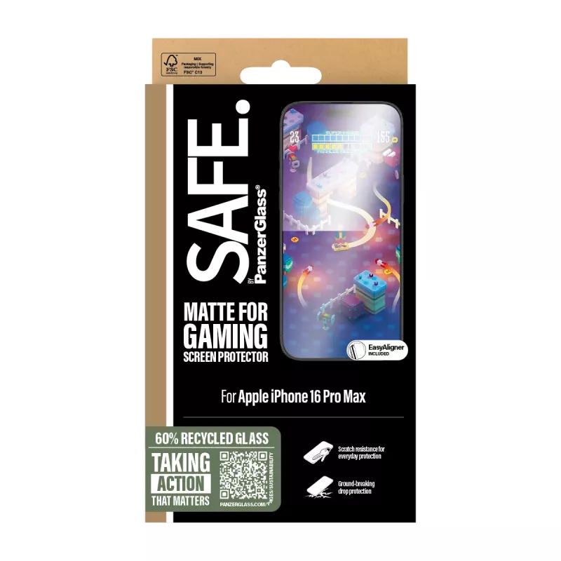 PanzerGlass SAFE. by ® Gaming ekrano apsauga iPhone 16 Pro Max | Itin platus pritaikymas