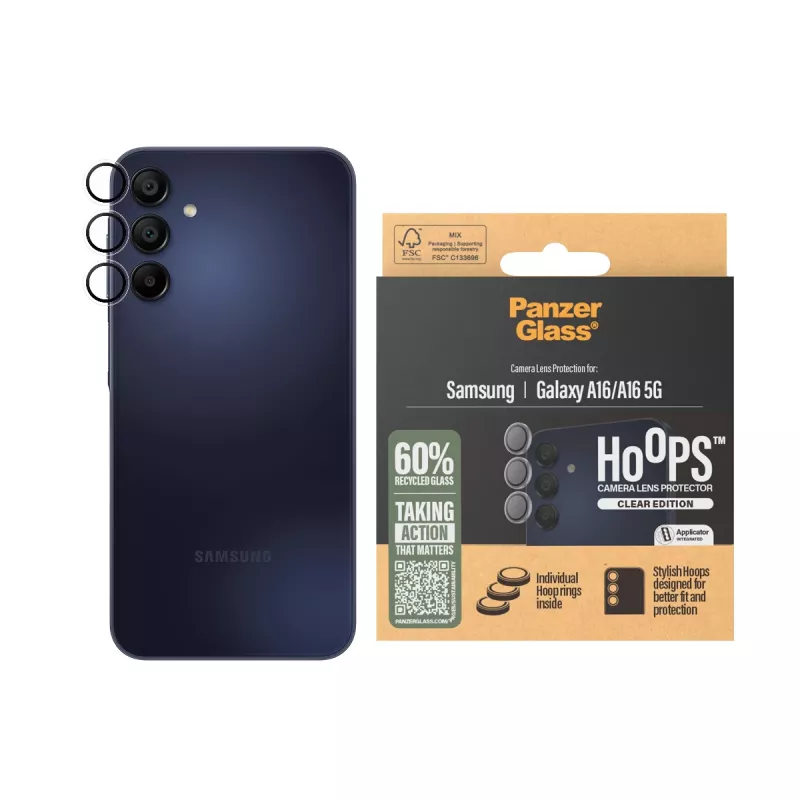 PanzerGlass ® Hoops® kameros objektyvo apsauga permatoma Samsung Galaxy A16 | A16 5G