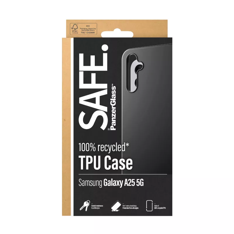 PanzerGlass SAFE. by ® TPU dėklas Samsung Galaxy A25 5G | Juodas