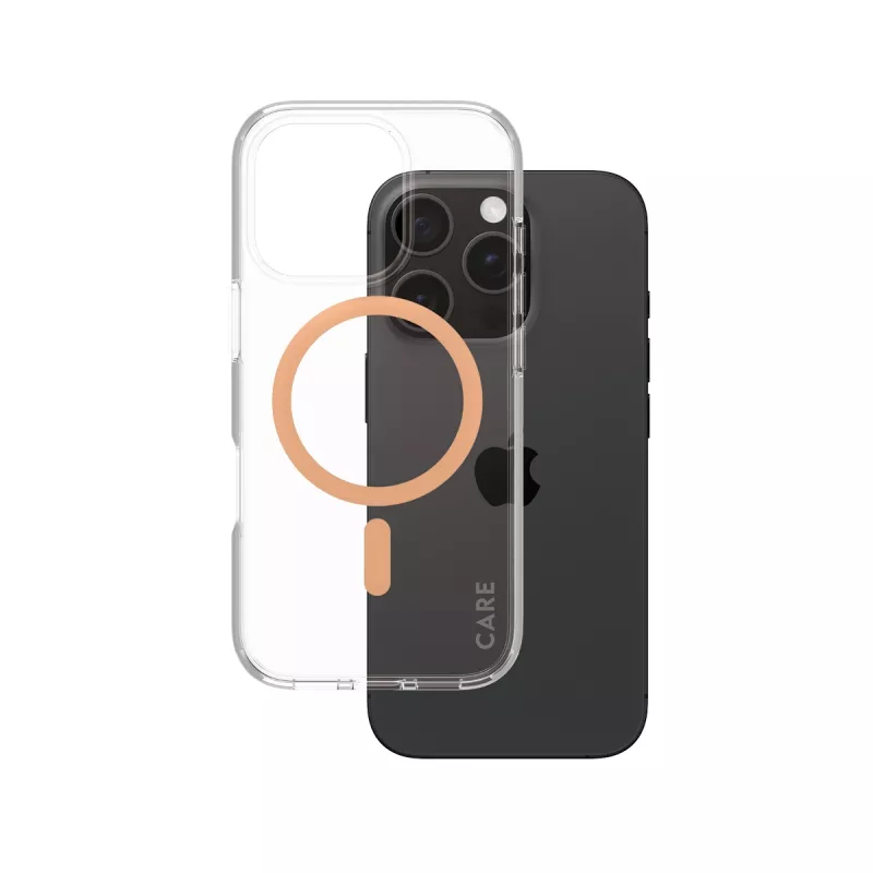 PanzerGlass CARE™ by ® Urban Combat Case Transparent w. Peachy MagSafe iPhone 16 Pro