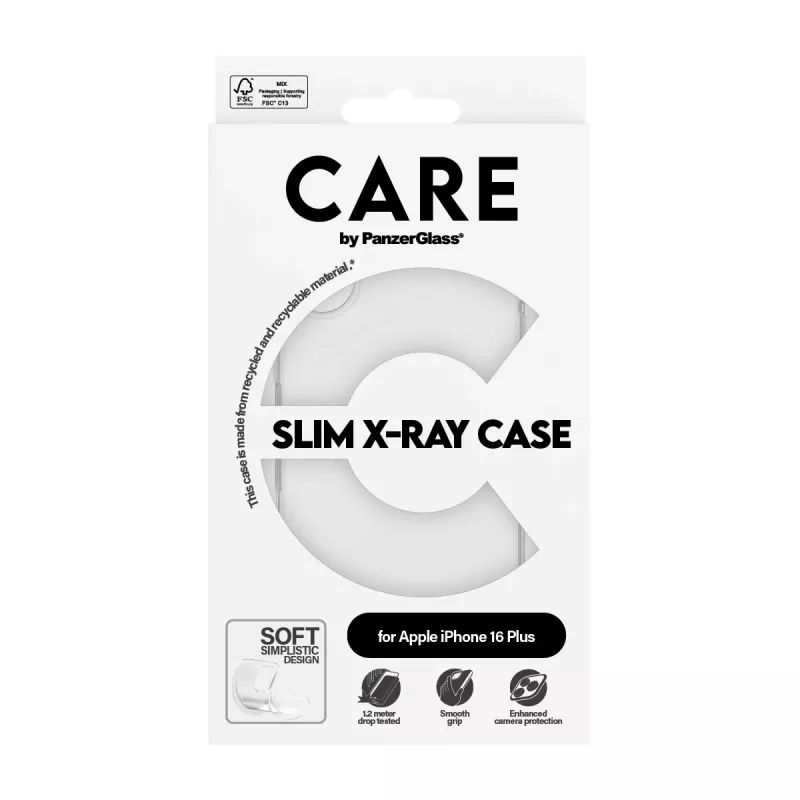 PanzerGlass CARE™ by ® X-Ray dėklas iPhone 16 Plus, Cover, Apple, Apple - iPhone 16 Plus, Transparent