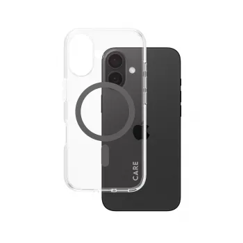 PanzerGlass CARE™ by ® Urban Combat dėklas permatomas su juoda MagSafe, skirtas iPhone 16