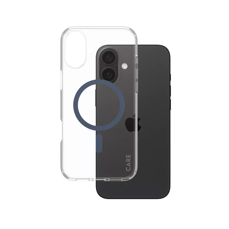 PanzerGlass CARE™ by ® Urban Combat dėklas permatomas su mėlynu MagSafe iPhone 16 Plus
