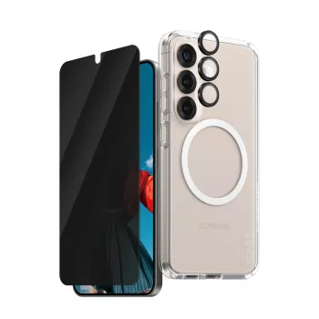 PanzerGlass ® | CARE by ® Flagship 3-in-1 Privatumo rinkinys Samsung Galaxy S25