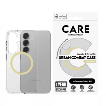 “PanzerGlass CARE™ by ® Urban Combat” dėklas permatomas su „Chardonnay Qi Suderinama Samsung Galaxy S25“