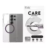 PanzerGlass CARE™ by ® Urban Combat dėklas permatomas su slyvų violetine spalva, suderinamas su Qi, Samsung Galaxy S25 Ultra