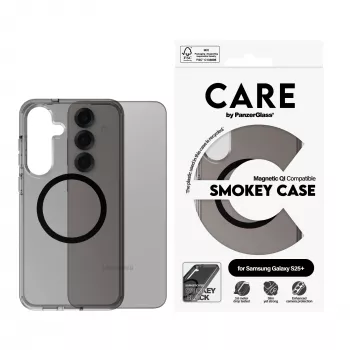 PanzerGlass CARE™ by ® Urban Combat Case Smokey w. Juoda Qi Suderinama Samsung Galaxy S25+