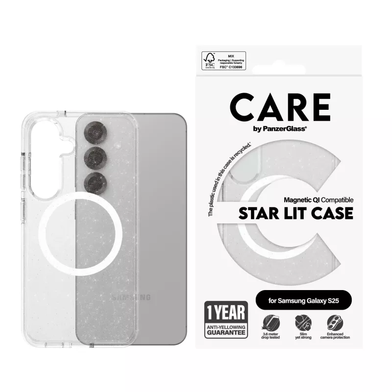 PanzerGlass CARE™ by ® Urban Combat Case Star Lit w. White Qi Suderinama Samsung Galaxy S25