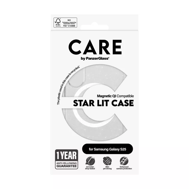 PanzerGlass CARE™ by ® Urban Combat Case Star Lit w. White Qi Suderinama Samsung Galaxy S25