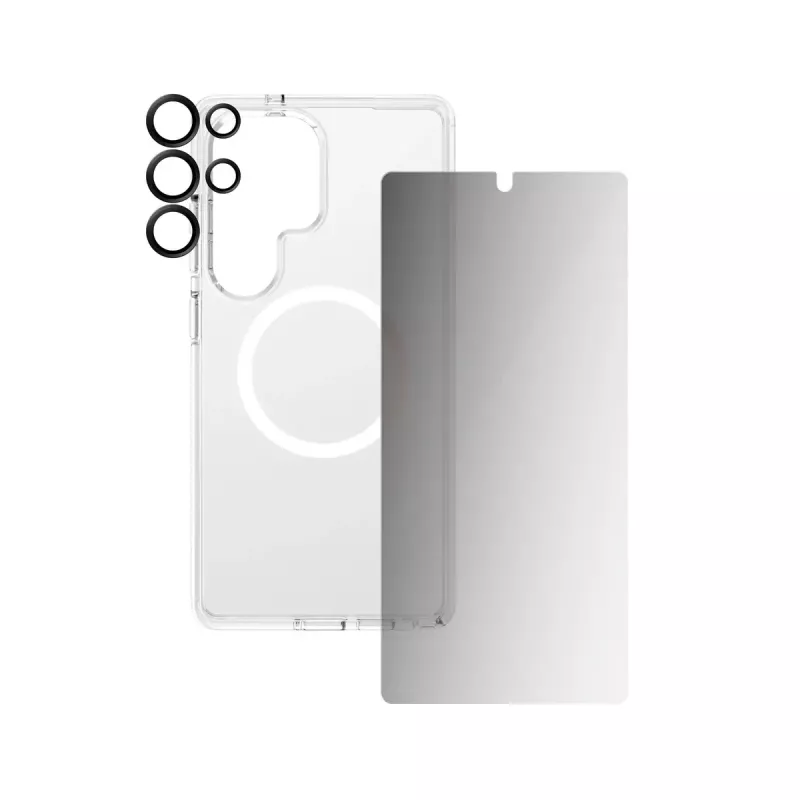 PanzerGlass CARE by ® Flagship 3-in-1 Privacy Bundle Samsung Galaxy S25 Ultra atsparus įbrėžimams ir smūgiams